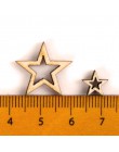 Drewniane Hollow gwiazda kształt ozdoby do scrapbookingu Craft Handmade ślub w domu ozdobny element akcesoriów DIY 10-20mm 50 sz