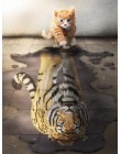 HUACAN diament malarstwo kot diament haft tygrys 5D DIY diament mozaika zwierząt słoń pies pełny okrągły plac wystrój domu