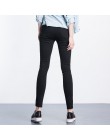 2019 LEIJIJEANS wysokiej talii guzik do dżinsów fly pełna długość Plus rozmiar czarne dżinsy dla kobiet jeansy ze streczem obcis