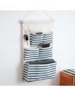 5 kieszenie Cotton Linen Wall wiszące torby do przechowywania składane etui na drzwi sypialnia uchwyt do przechowywania w domu w