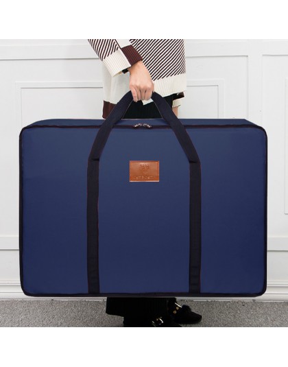 Ciemnoniebieski bagaż torba do przechowywania kołdry z wzmocnionym uchwytem 55*20*40cm Oxford szafa organizator 1 sztuk trwała s