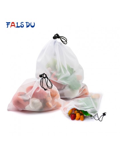 Wielokrotnego użytku siatki warzywne torby z siatki zmywalne torby przyjazne dla środowiska na zakupy spożywcze przechowywanie z