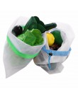 15 sztuk 3 rozmiary siatka wielokrotnego użytku produkować torby siatka do prania torby na uchwyt do torby na zakupy etui owoców