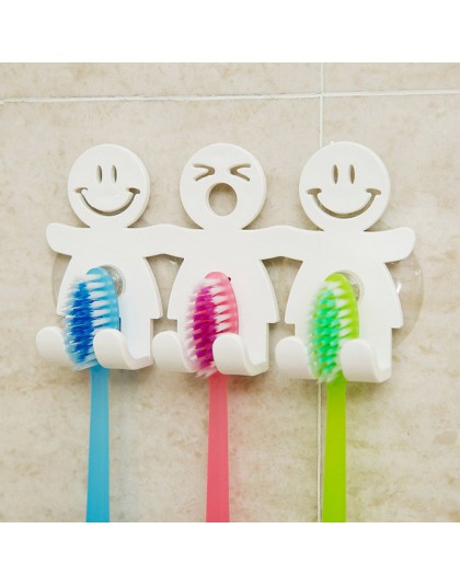 BalleenShiny Cute Cartoon łazienka kuchnia uśmiechnięta twarz szczoteczka do zębów wieszak na ręczniki haczyk na przyssawki orga