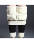 Czarne ciepłe spodnie zimowe obcisłe grube aksamitne dorywczo wełniane spodnie z polaru Lambskin kaszmirowe spodnie dla kobiet l