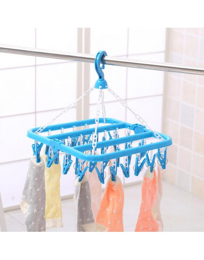 32 klipsy składany wieszak na ubrania suszarka wiatroszczelne skarpetki bielizna spinacze do prania dzieci