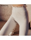 WannaThis kobiety ołówek spodnie 2019 jesień Ruffles eleganckie białe szczupła na co dzień kobiet spodnie ze stretchem białe leg