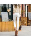 Zimowe wysokiej zwężone aksamitne spodnie dla kobiet białe czarne dopasowane spodnie dla kobiet 2020 jesień zagęścić ciepłe ubra