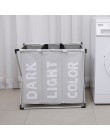 SHUSHI hot wodoodporne składane pranie w domu kosz oxford trzy siatki pralnia organizator torba duży składany metalowy kosz na p