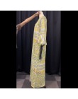 Wiosenna sukienka Maxi z długim rękawem afrykańskie panie bogate Bazin złoty nadruk Vintage Plus rozmiar 3XL długość podłogi kob