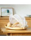 Bambusowy okrągły przykrywka do żywności kosz ręcznie tkany odporny na kurz piknik chleb warzywny pokryty tacą do domu na zewnąt