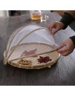 Bambusowy okrągły przykrywka do żywności kosz ręcznie tkany odporny na kurz piknik chleb warzywny pokryty tacą do domu na zewnąt