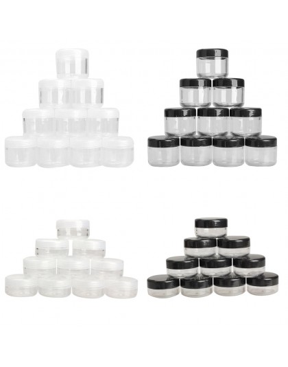 10 sztuk/paczka puste plastikowe jasne kosmetyczne Jar Pot Eyeshadow pojemnik na krem do twarzy Mini Box próbki garnki żel Box 1