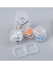 10 sztuk Mini plastikowe małe pudełko biżuteria zatyczki do uszu pudełko do przechowywania pojemnik koraliki makijaż przezroczys