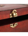Archiwalne drewniane skrzynia skarbów schowek blokada organizator Case składane Mini drewniane pudełko Home Decor pojemnik ozdob