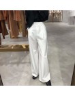GALCAUR damskie spodnie szerokie nogawki wysokiej talii kieszeń na suwak duże rozmiary X długie spodnie wiosna kobiet 2018 moda 