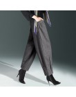 LOMAIYI ciepłe, jesienne/zimowe spodnie szerokie nogawki dla kobiet luźne szarawary damskie spodnie biurowe kobieta spodnie z wy