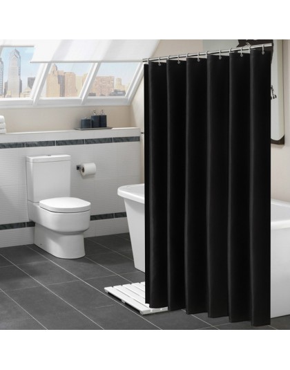 Nowoczesny czarny zasłona prysznicowa wodoodporna tkanina jednokolorowe kurtyny kąpielowe do wanna do łazienki duża szeroka osło