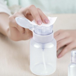 Przenośny 60 ml/120 ml puste jasne pompy butelka z dozownikiem plastikowy zmywacz do paznokci Cleaner Container