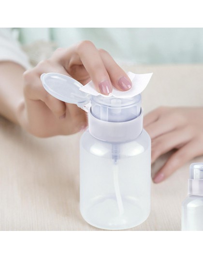 Przenośny 60 ml/120 ml puste jasne pompy butelka z dozownikiem plastikowy zmywacz do paznokci Cleaner Container