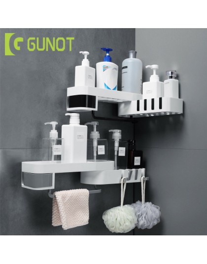 GUNOT Corner półka po prysznic kreatywny bez szwu obrotowy statyw do domu do montażu na ścianie regał magazynowy wielofunkcyjne 