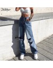 Nibber jesień zima Harajuku Hollow spodnie jeansowe kobiet 2019 gorący czysta rozrywka luźne Slim spodnie Flare mujer Hip hop sp