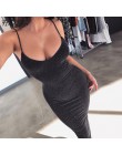 Hugcitar shiny slip backless sexy bodycon długa sukienka za kolano 2019 letnie kobiety wysokiej talii eleganckie modne ubrania i