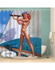 Amerykańska dziewczyna wydrukowano 3D Sexy zasłony prysznicowe z 12 hakami wodoodporna tkanina poliestrowa zmywalna łazienka z w