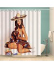 Amerykańska dziewczyna wydrukowano 3D Sexy zasłony prysznicowe z 12 hakami wodoodporna tkanina poliestrowa zmywalna łazienka z w