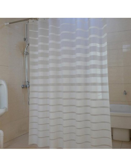 Plastikowe zasłony prysznicowe PEVA z białymi paskami zasłonka do kąpieli na domowy hotel łazienka wodoodporna, odporna na pleśń
