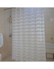 Plastikowe zasłony prysznicowe PEVA z białymi paskami zasłonka do kąpieli na domowy hotel łazienka wodoodporna, odporna na pleśń