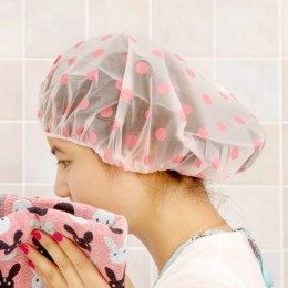 1PC Dot wodoodporny prysznic Cap zagęścić elastyczna wanna kapelusz czepek kąpielowy dla kobiet Salon fryzjerski łazienka produk
