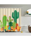 Tropical Cactus zasłona prysznicowa kurtyna kąpielowa z tkaniny poliestrowej na dekoracje łazienkowe wielkoformatowe zasłony pry