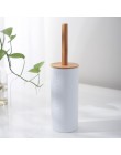 6 sztuk bambusa łazienka zestaw szczotka do wc uchwyt szczoteczka szklany kubek dozownik do mydła mydelniczka akcesoria łazienko