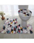 Kolorowe dywany łazienkowe 3 sztuk/zestaw Closestool podkładka na siodełko deska klozetowa podkładka na siodełko antypoślizgowe 