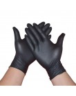 100 sztuk/pudło czarne jednorazowe rękawice nitrylowe bezpudrowe oburęczne do czyszczenia gospodarstwa domowego przemysłowe tatu
