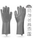1 para rękawiczek kuchennych silikonowe rękawice do sprzątania magiczna silikonowa rękawica do mycia naczyń do szorowania domowe