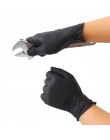 100 szt. Czarne jednorazowe rękawice lateksowe rękawice ogrodowe na sprzątanie domu gumowe Catering rękawice kuchenne rękawice t