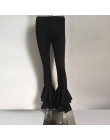Łatwe eleganckie falbanki w stylu vintage spodnie damskie wysokiej talii Hippie Slim Gypsy spodnie rozszerzane kobiece Flare Pal