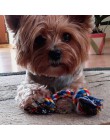 18cm zabawkowa linka bawełniana dla psa Puppy Cat supeł do gryzienia trwałe pleciona kość liny czyszczenie zębów zabawka gryzak 