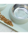 Pet podwójne miski żywności podajnik wody ze stali nierdzewnej kot miska na karmę dla psa szczeniak koty zaopatrzenie dla zwierz