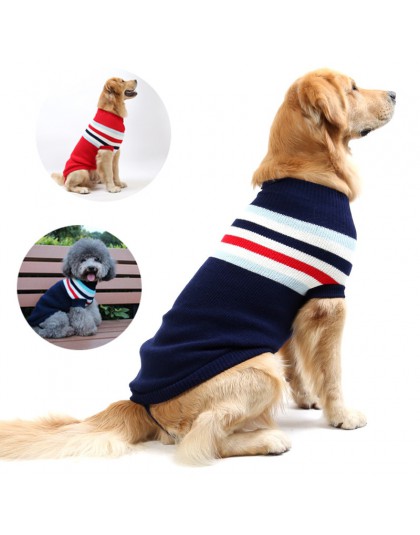 Pasek dużego psa sweter zimowe ciepłe ubrania dla zwierząt dla małe duże pies Chihuahua Golden Retriever płaszcz Puppy garnitur 