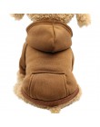 Drop Shipping Casual Dog zimowe bluzy bluzy z kieszonką dla małych psów ciepły płaszcz ubrania dla zwierząt 80913