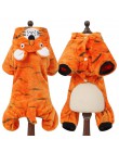 Cartoon zwierząt kostium dla psa lub kota dla małych psów koty zimowe ciepłe ubranko dla zwierząt piżamy dla chihuahua yorków od