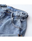 Aproms Casual niebieskie spodnie jeansowe damskie seksowne guziki z wysokim stanem kieszenie Slim Fit spodenki 2020 Summer Beach