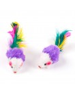 1/5/10 sztuk śmieszne kot interaktywne fałszywe kolorowe piórka pluszowa mysz kotek Mini myszy gry zabawki dźwięk piskliwy losow