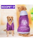HOOPET ubranka dla dużych psów duży płaszczyk dla psa fioletowy ciepły bawełny wyściełane dwie stopy ubrania pogrubiana bluza z 