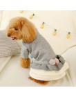 Zimowa jesień ubranko dla kota płaszcz z listem bowknot odzież dla szczeniąt teddy pudel ubrania dla psów małe zwierzę domowe