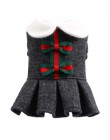 Zimowa jesień ubranko dla kota płaszcz z listem bowknot odzież dla szczeniąt teddy pudel ubrania dla psów małe zwierzę domowe