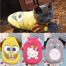 Kot kreskówkowy kostium śliczne przytulne ubrania dla kotów Katten Kedi bluza z kapturem Mascotas Gato bluza kot sweter ubrania 
